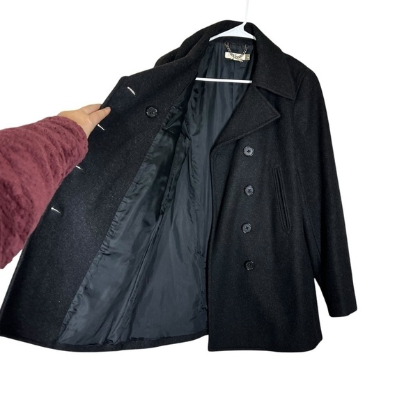 J Crew Wool Blend Double Breasted Peacoat Size Medium - Picture 4 of 10